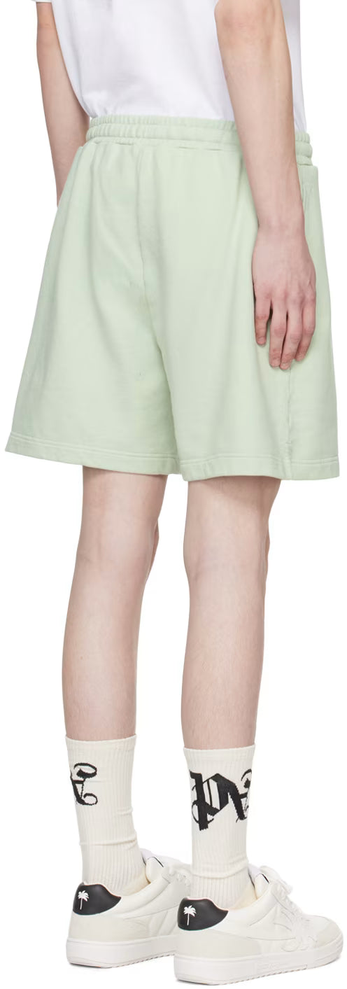 Green Embroidered Shorts