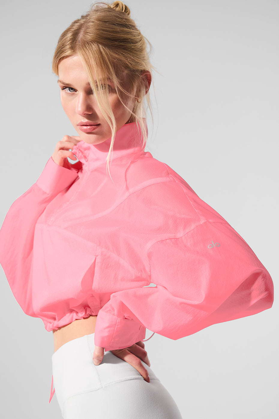 Cropped 1/4 Zip Aerial Pullover
