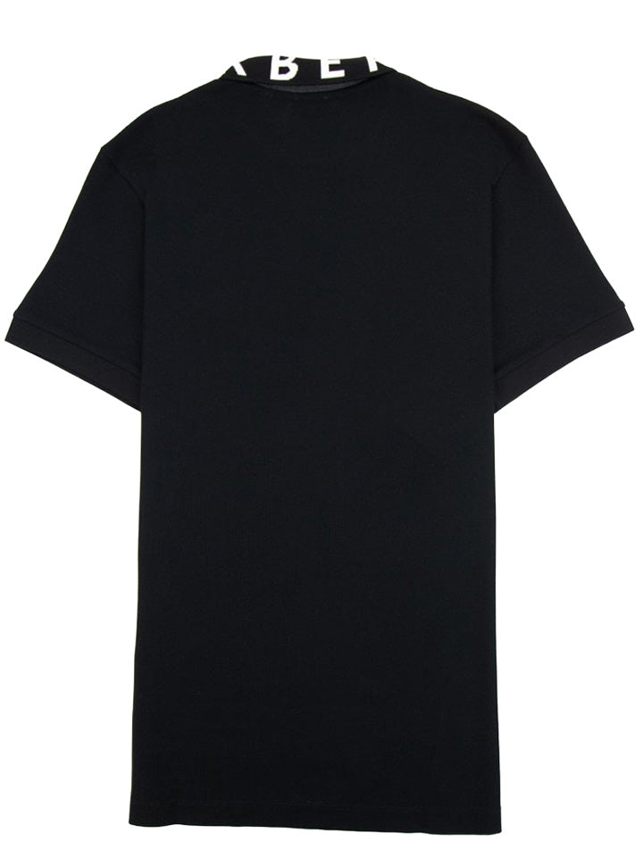 Burberry Ryland Block Collar Writing Polo in Black