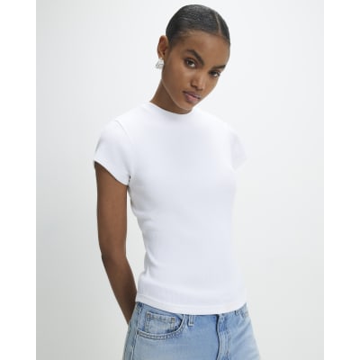 White & Black Ribbed Fitted T-Shirt Multipack