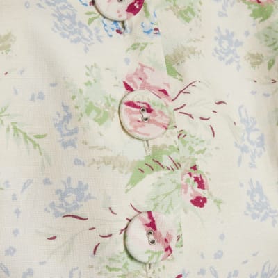 White Floral Waistcoat