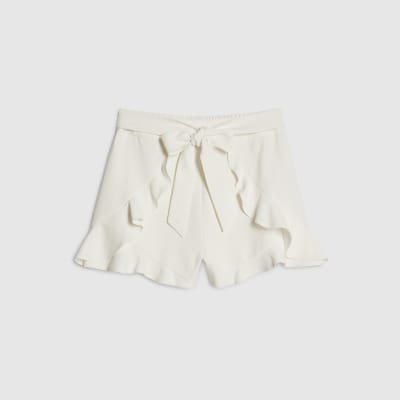 White Layered Frill Shorts