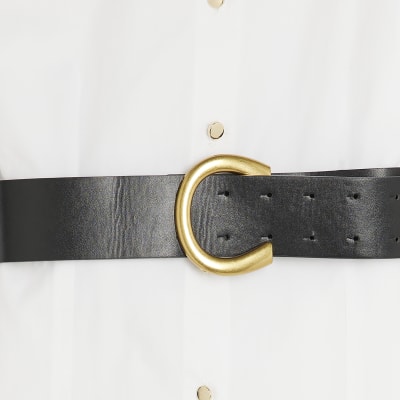 White Poplin Belted Shirt