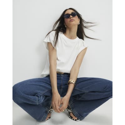 White Short Sleeve Loose Fit Top