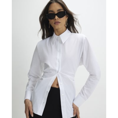 White Shoulder Pad Shirt