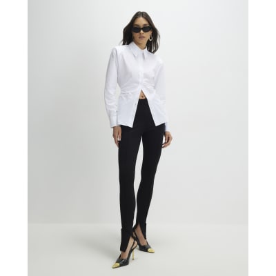White Shoulder Pad Shirt