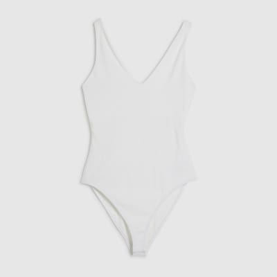White Sleeveless Cotton Bodysuit