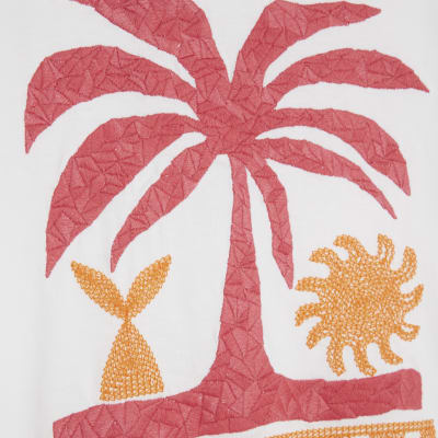 White St Tropez Embroidered T-Shirt