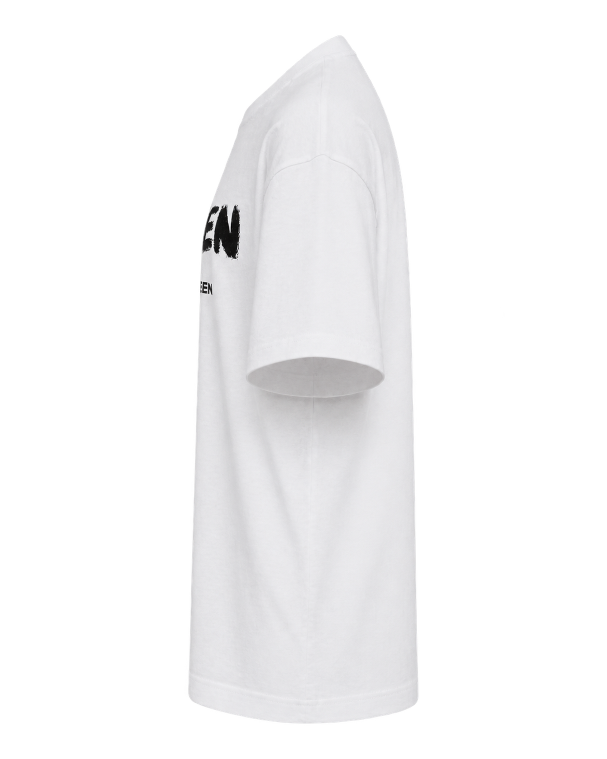 White t-shirt with Mcqueen Graffiti print