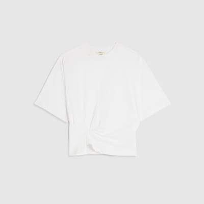 White Twist Hem T-Shirt