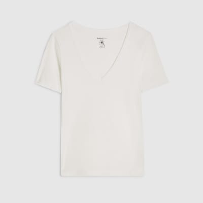 White V Neck T-Shirt