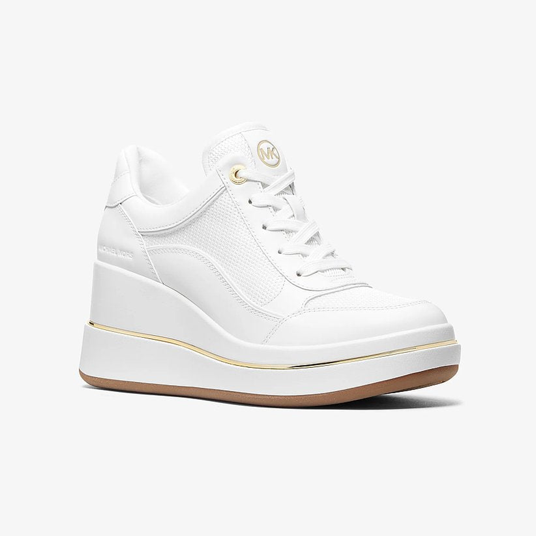 Emmy Leather and Mesh Wedge Trainer