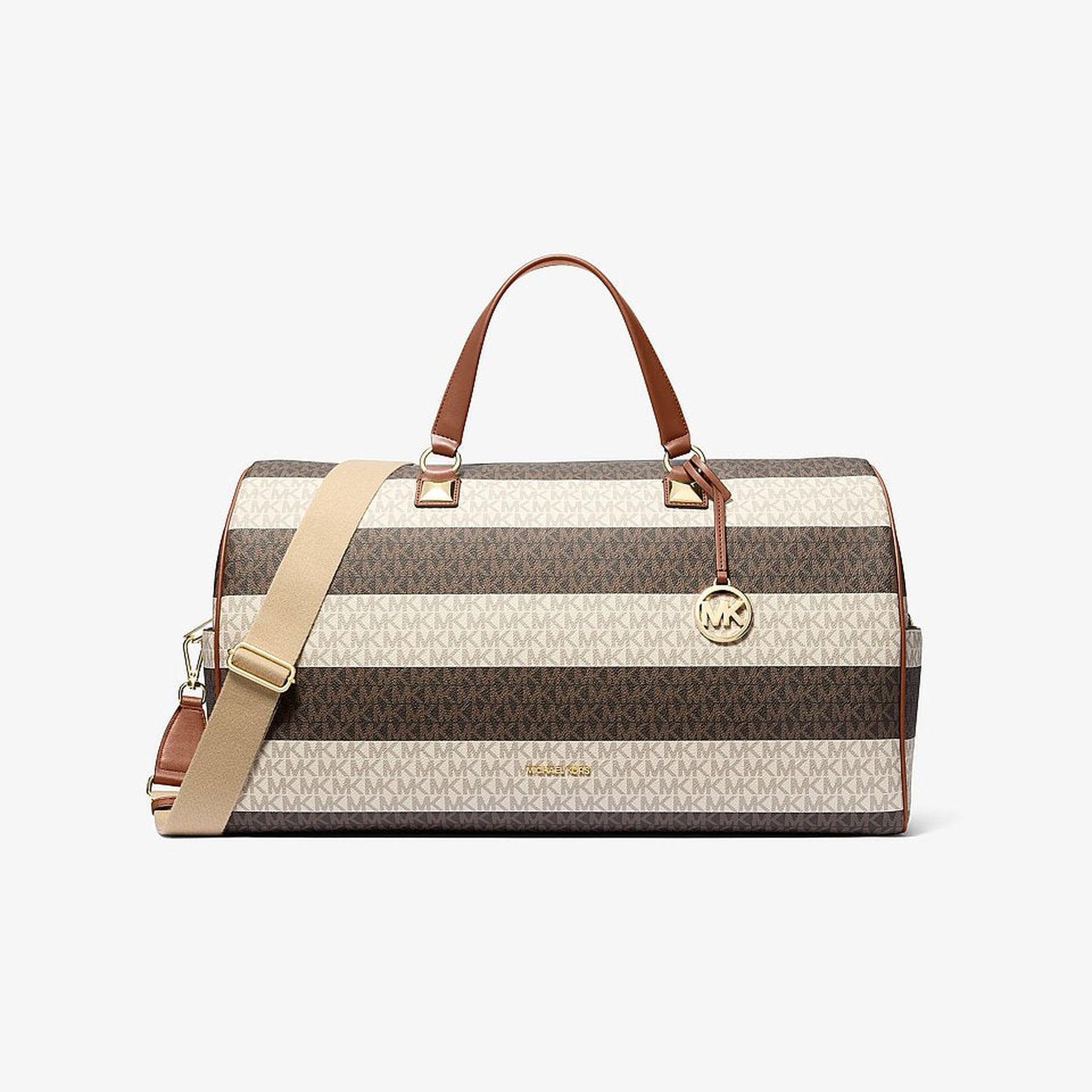 Grayson Extra-Large Striped Signature Logo Weekender Bag