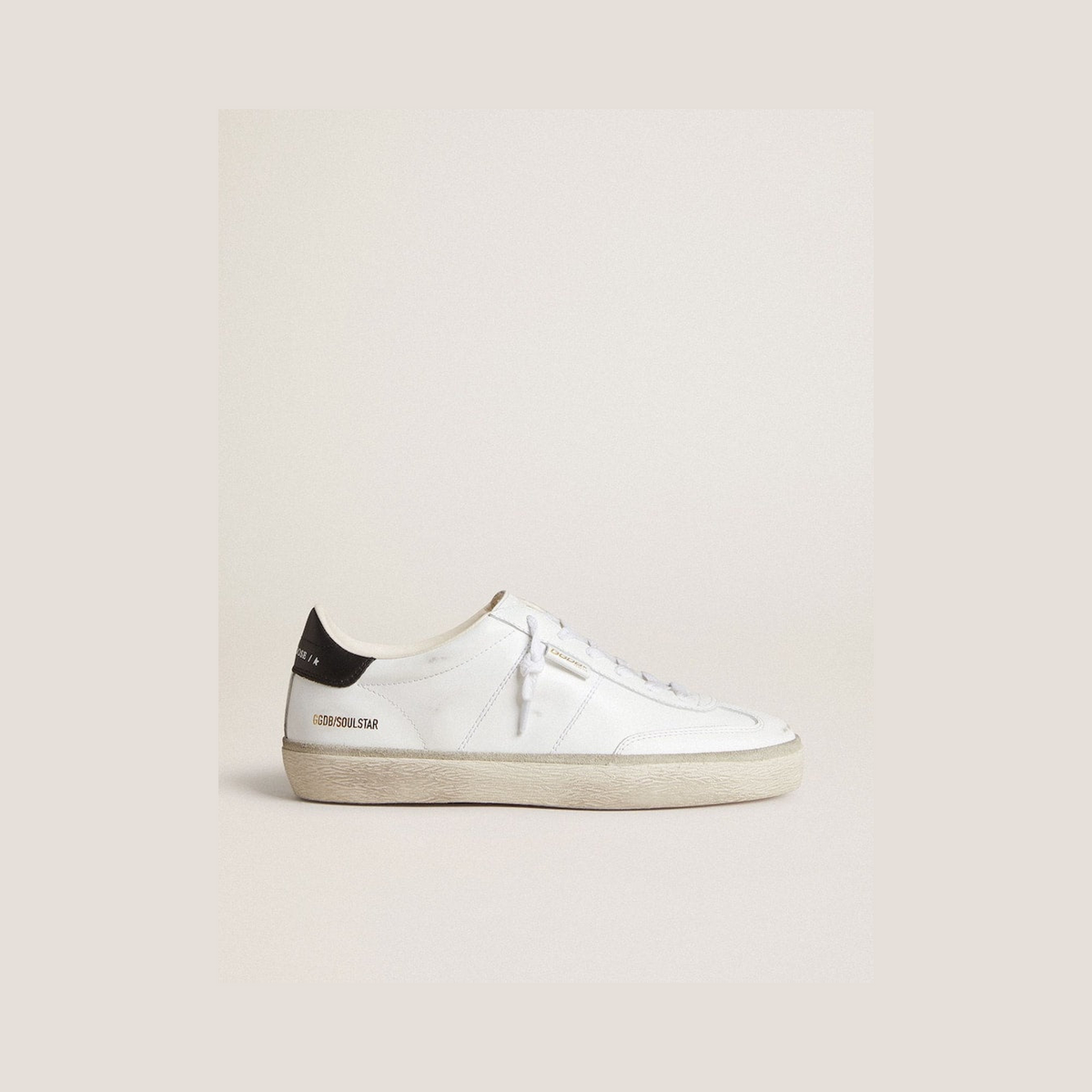 Women's Soul Star in white leather with black leather heel tab