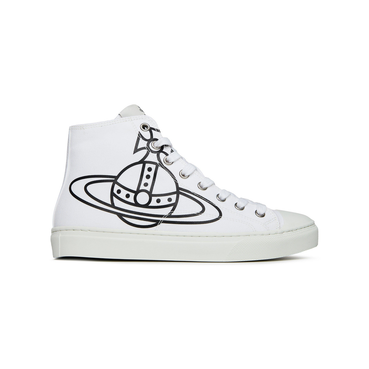 Thin Orb Motif Cotton High Top Trainers