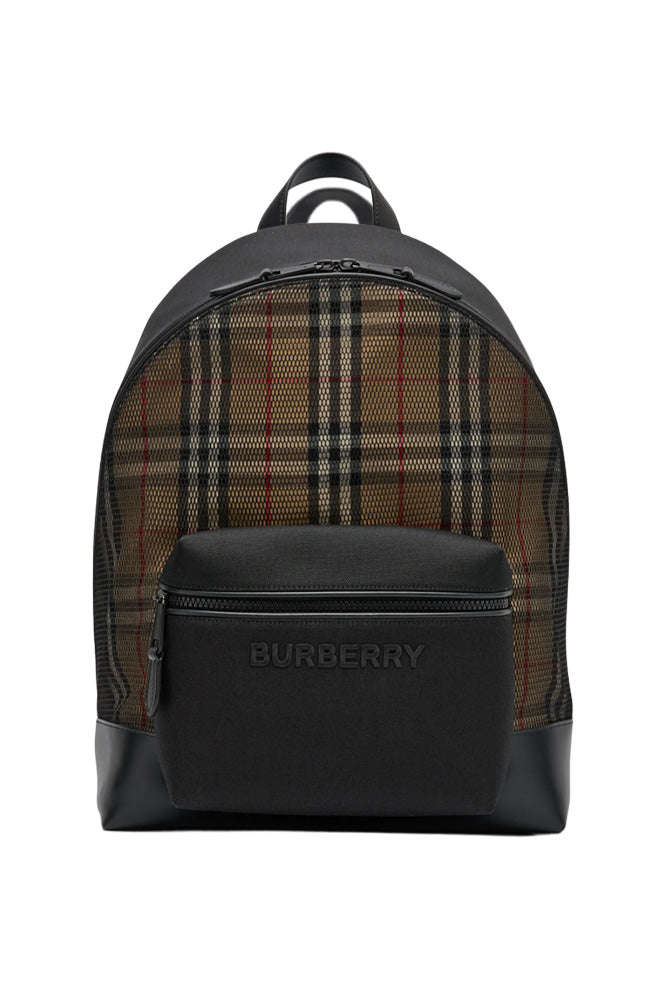 Burberry Mesh Checkered Backpack in Beige