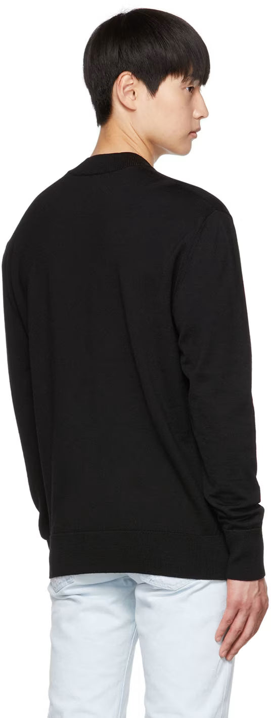 Black V-Emblem Sweater