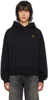 Black Monogram Pin Hoodie