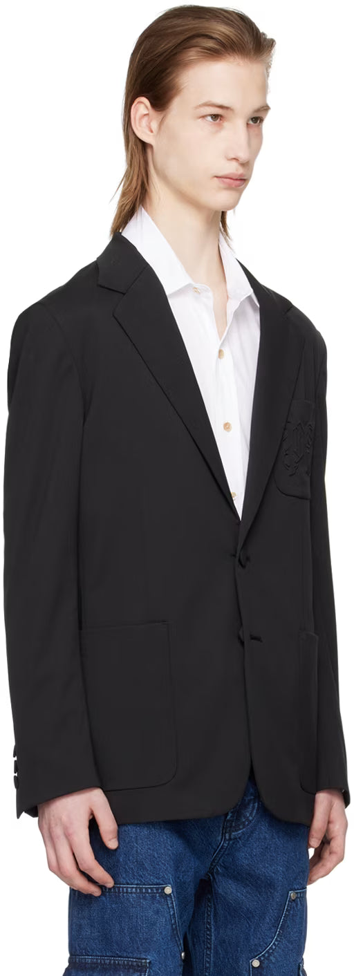 Black Monogram Pocket Blazer