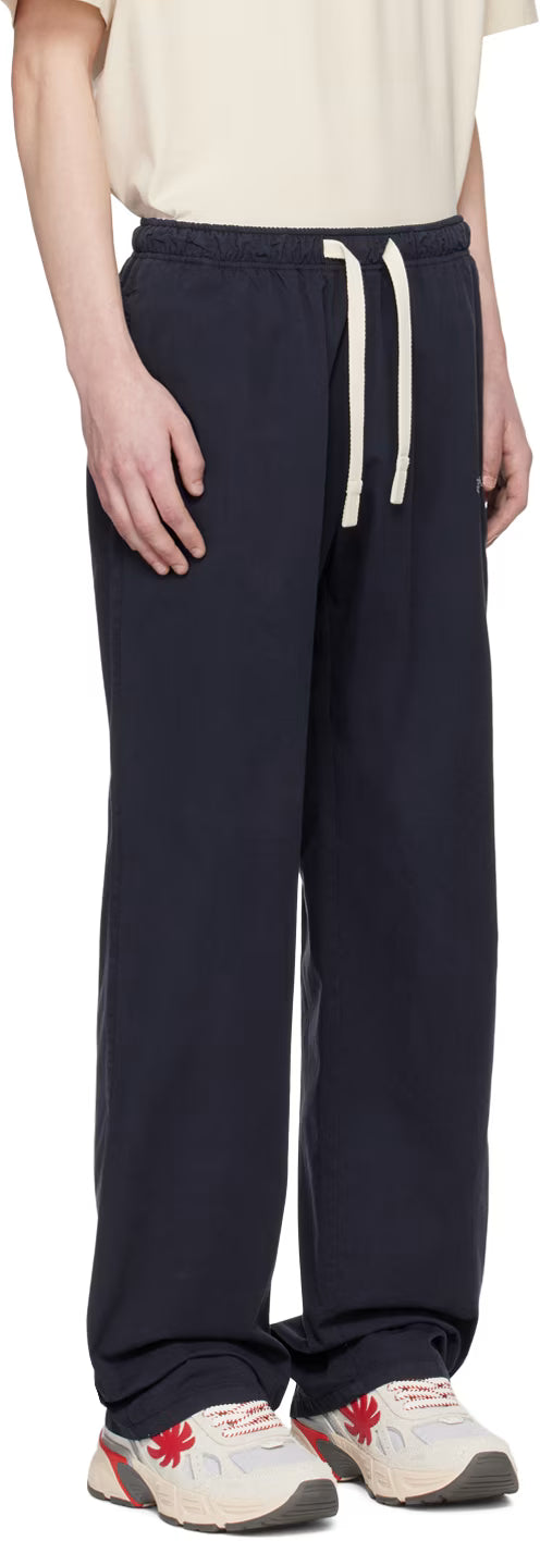 Navy Embroidered Sweatpants