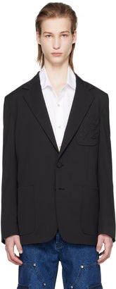 Black Monogram Pocket Blazer