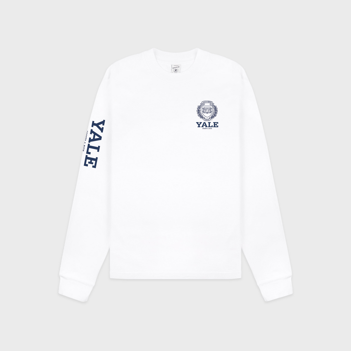 Yale Crest Longsleeve T-Shirt - White