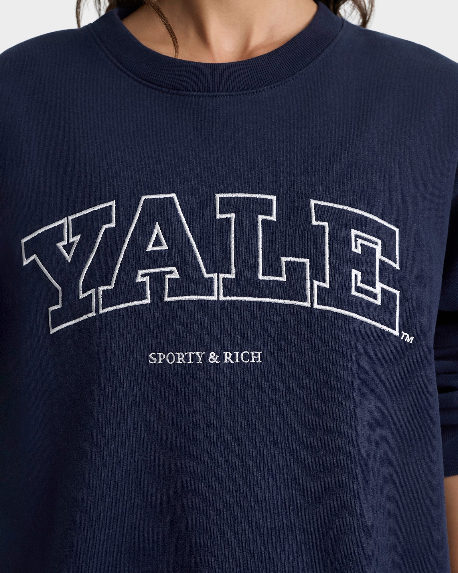 Yale Ivy Crewneck - Navy/White