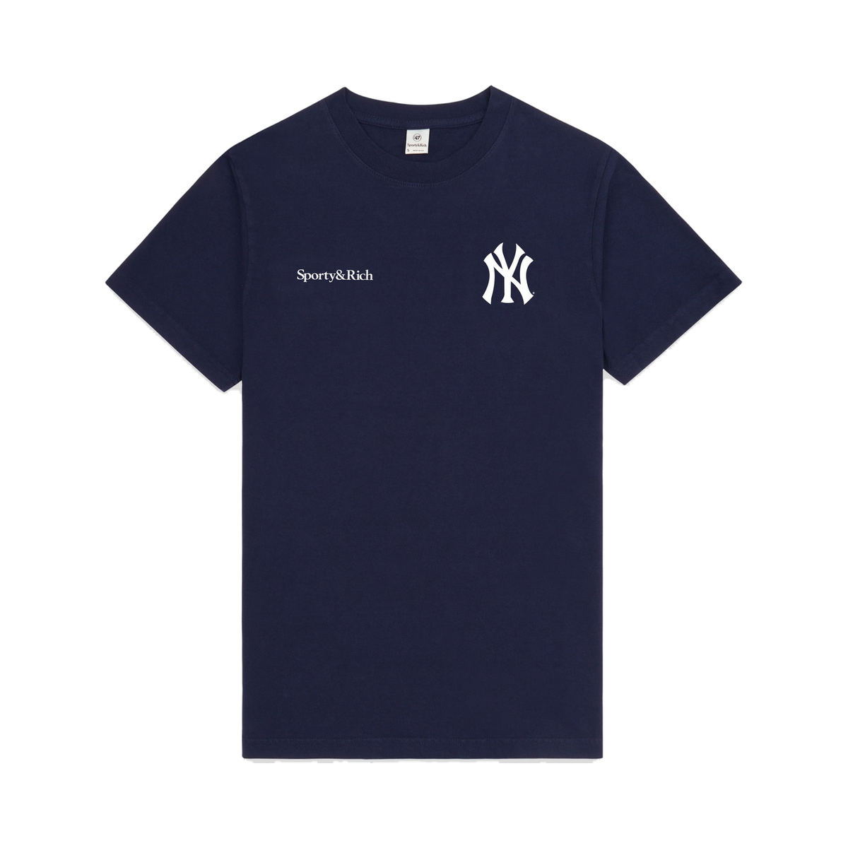 Yankees Curve T-Shirt - Navy/White
