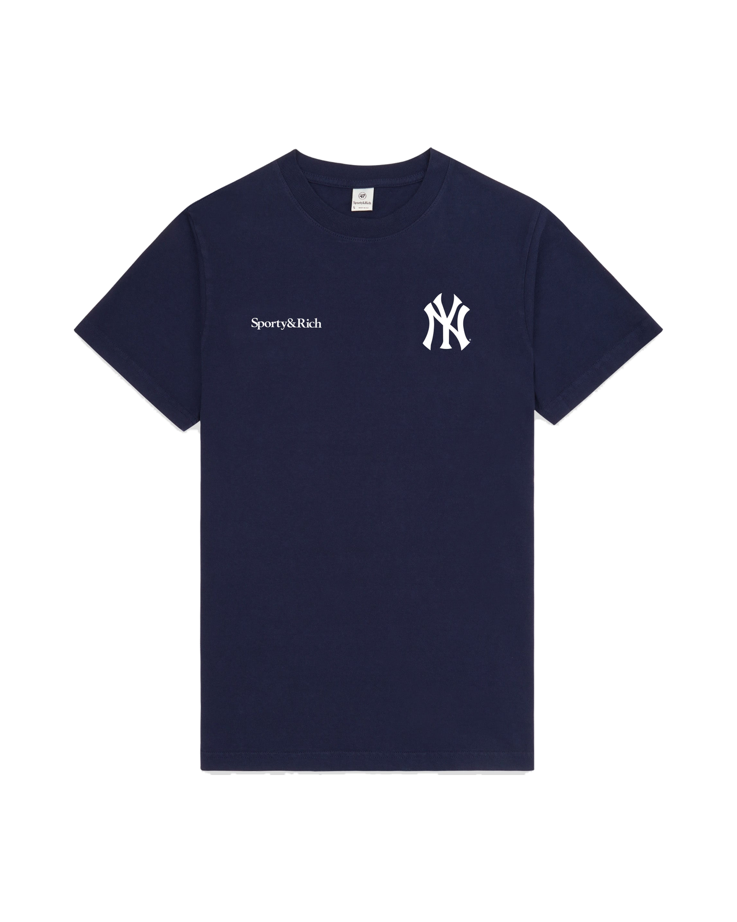 Yankees Curve T-Shirt - Navy/White