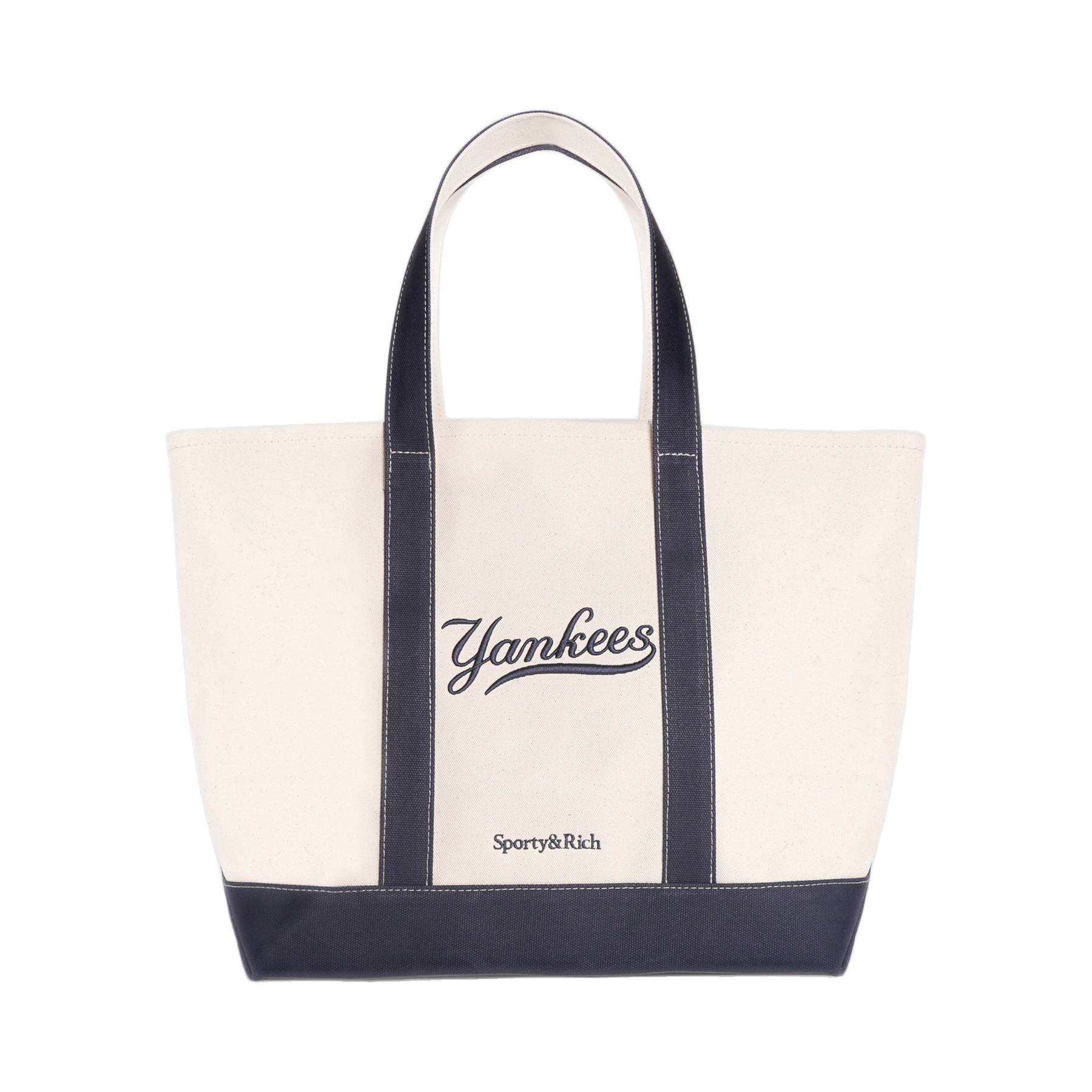 Yankees Curve Tote Bag - Natural/Dark Navy