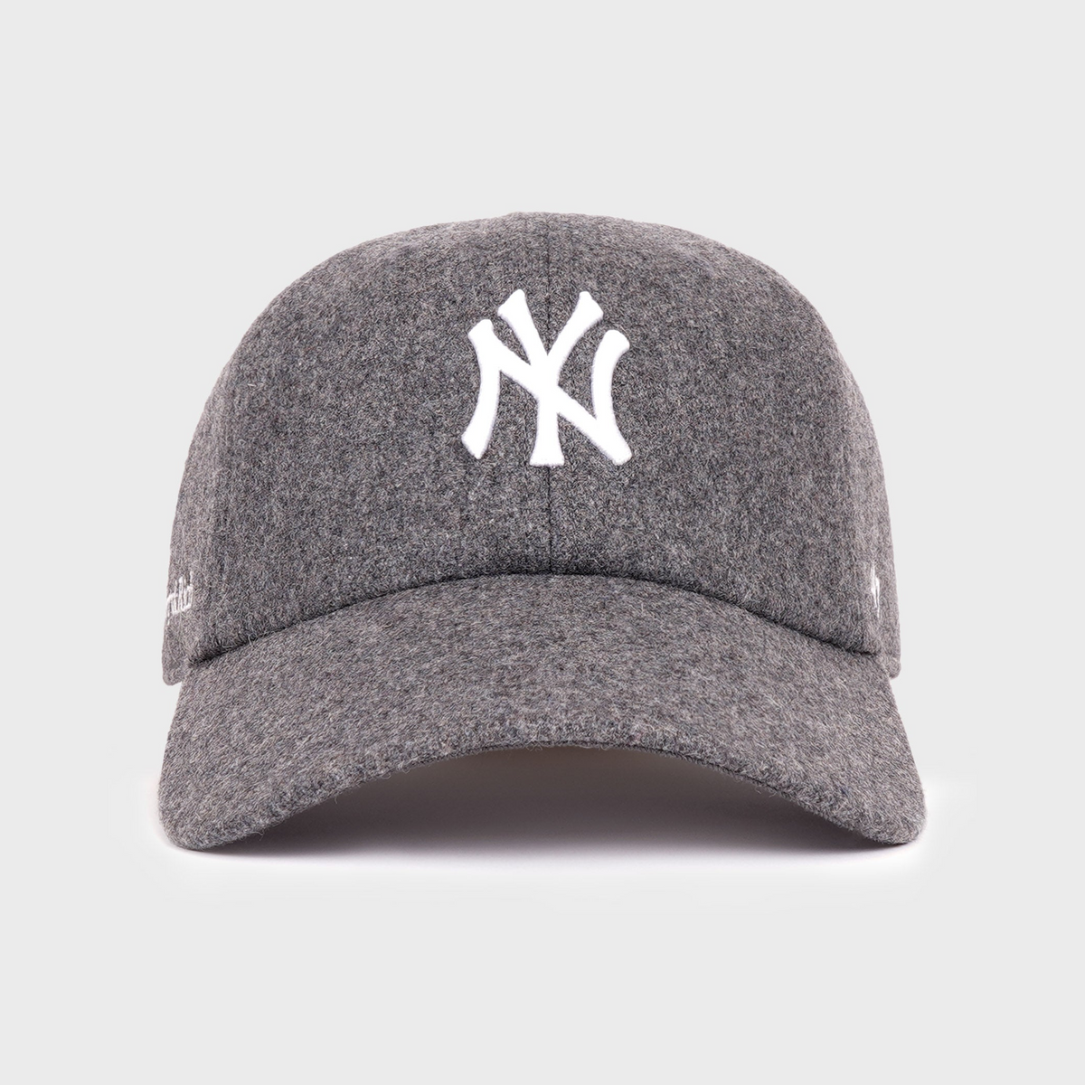 Yankees Serif Wool Hat - Dark Grey/White