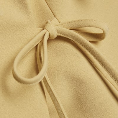 Yellow Asymmetric Bow Tie Front Waistcoat