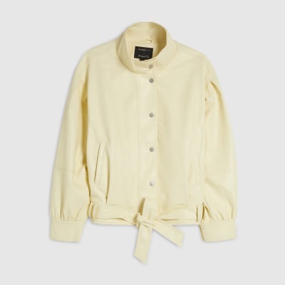 Yellow Batwing Low Belt Bomber Jacket