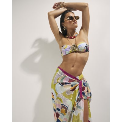 Yellow Floral Print Sarong