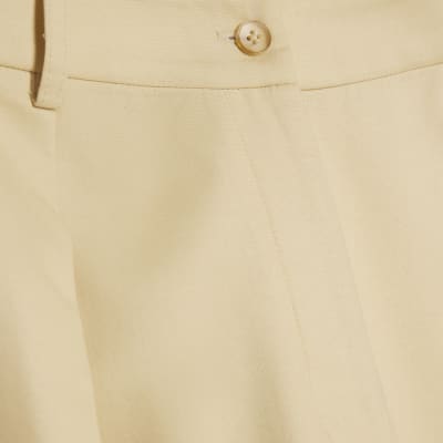 Yellow High Waisted Tapered Trousers