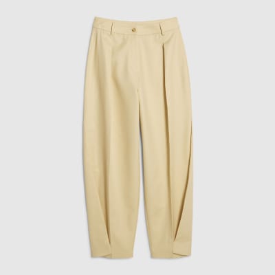 Yellow High Waisted Tapered Trousers