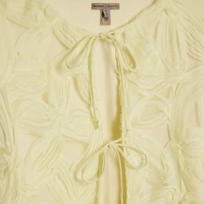 Yellow Long Sleeve 3D Floral Jacket