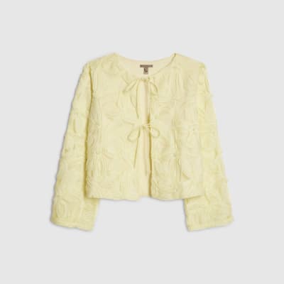 Yellow Long Sleeve 3D Floral Jacket