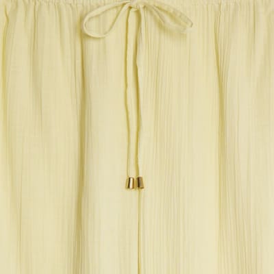 Yellow Long Sleeve Tie Back Beach Shirt