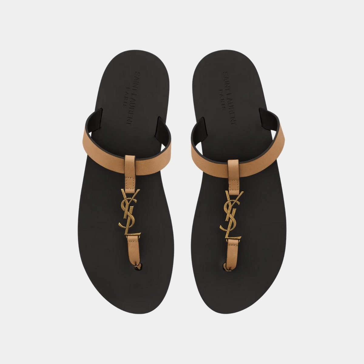 Yves Saint Laurent Cassandre Slides In Smooth Leather