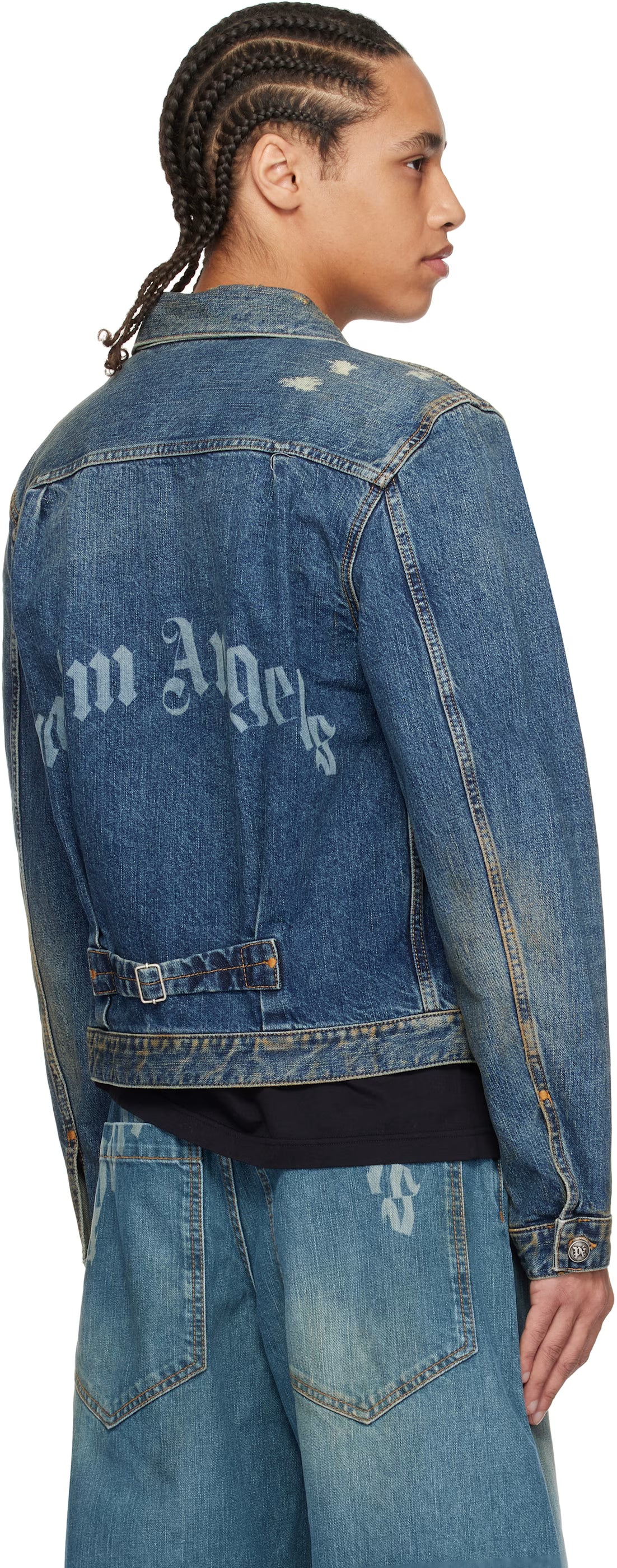 Blue Curved Logo Denim Jacket