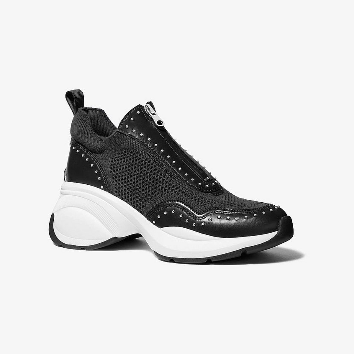 Zuma Studded Mixed-Media Trainer