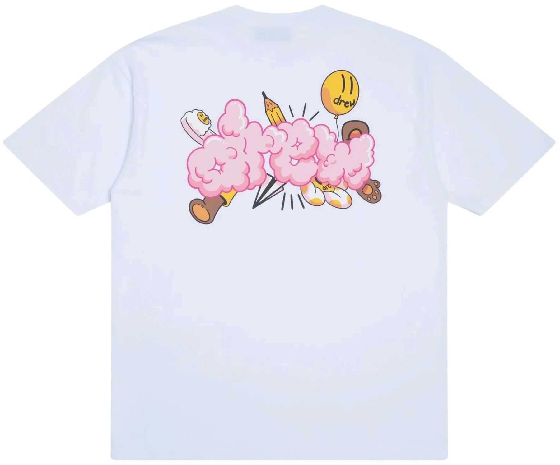 Drew Doodle Joy SS Tee Hot White - Size: XS T-Shirts | Shop From The Mirage