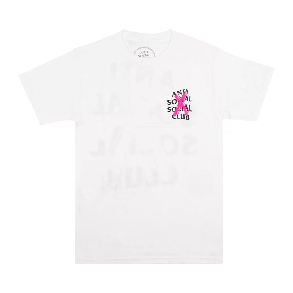 Anti Social Club Anti Social Club Cancelled T-Shirt Pink White - Size: S T-Shirts | Shop From The Mirage