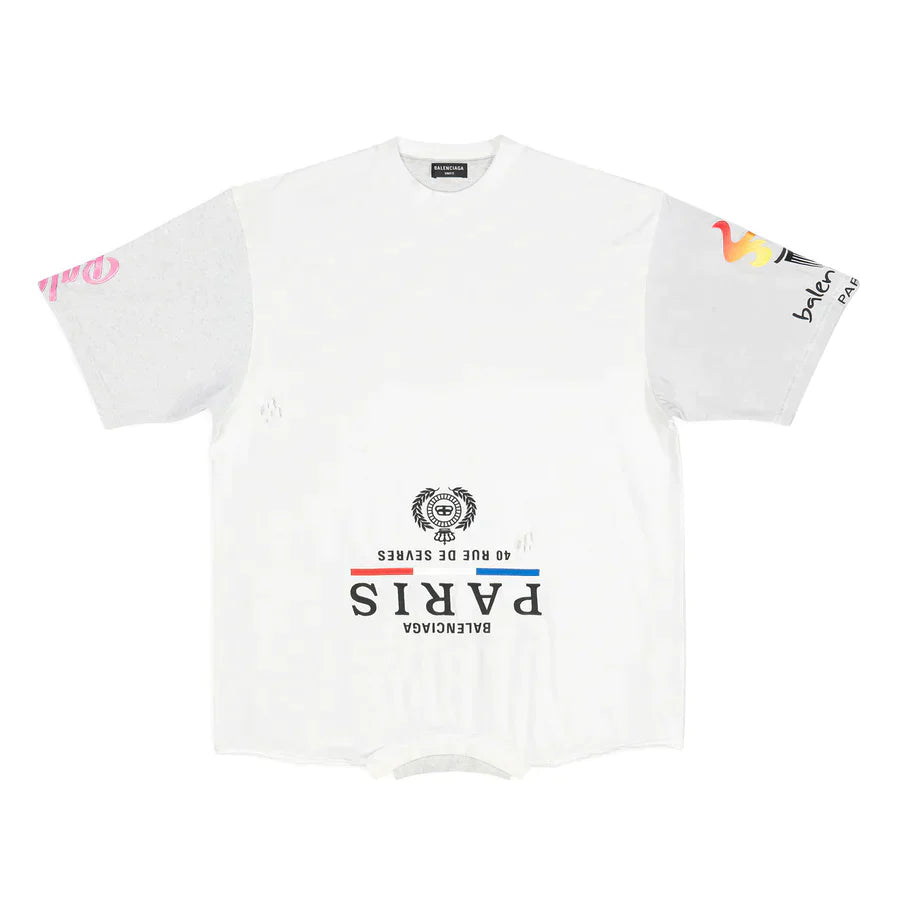 Balenciaga Balenciaga Upside Down Mixed Jersey Tee - Size: S T-Shirts | Shop From The Mirage