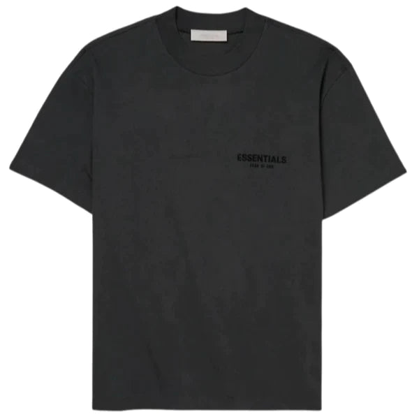 Essential Essentials SS22 Velvet Back Logo Tee Black - Size: XS T-Shirts | Shop From The Mirage