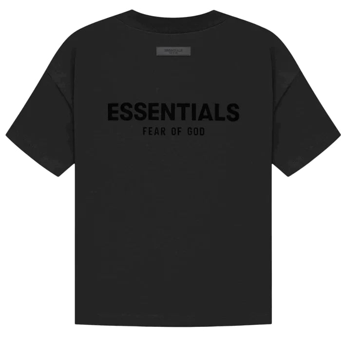 Essential Essentials SS22 Velvet Back Logo Tee Black - Size: XS T-Shirts | Shop From The Mirage