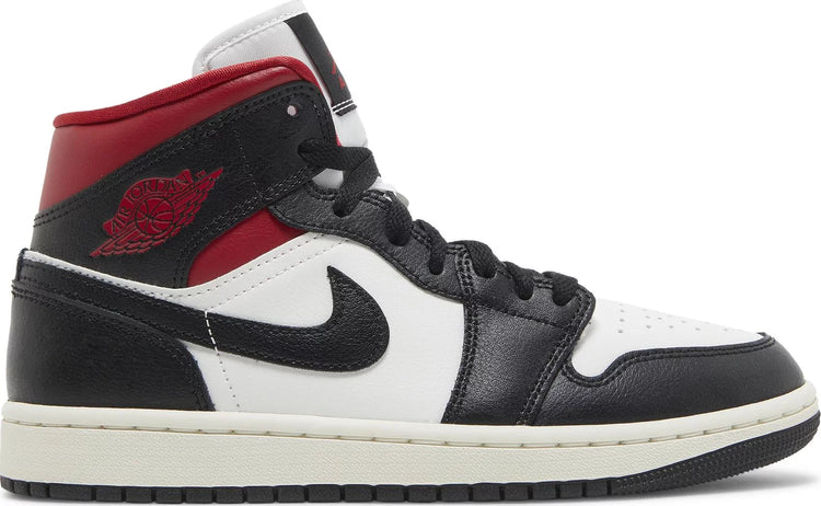 Nike NIKE WMNS AIR JORDAN 1 MID "BLACK SAIL GYM RED" - Size: UK 4 Sneakers | Shop From The Mirage