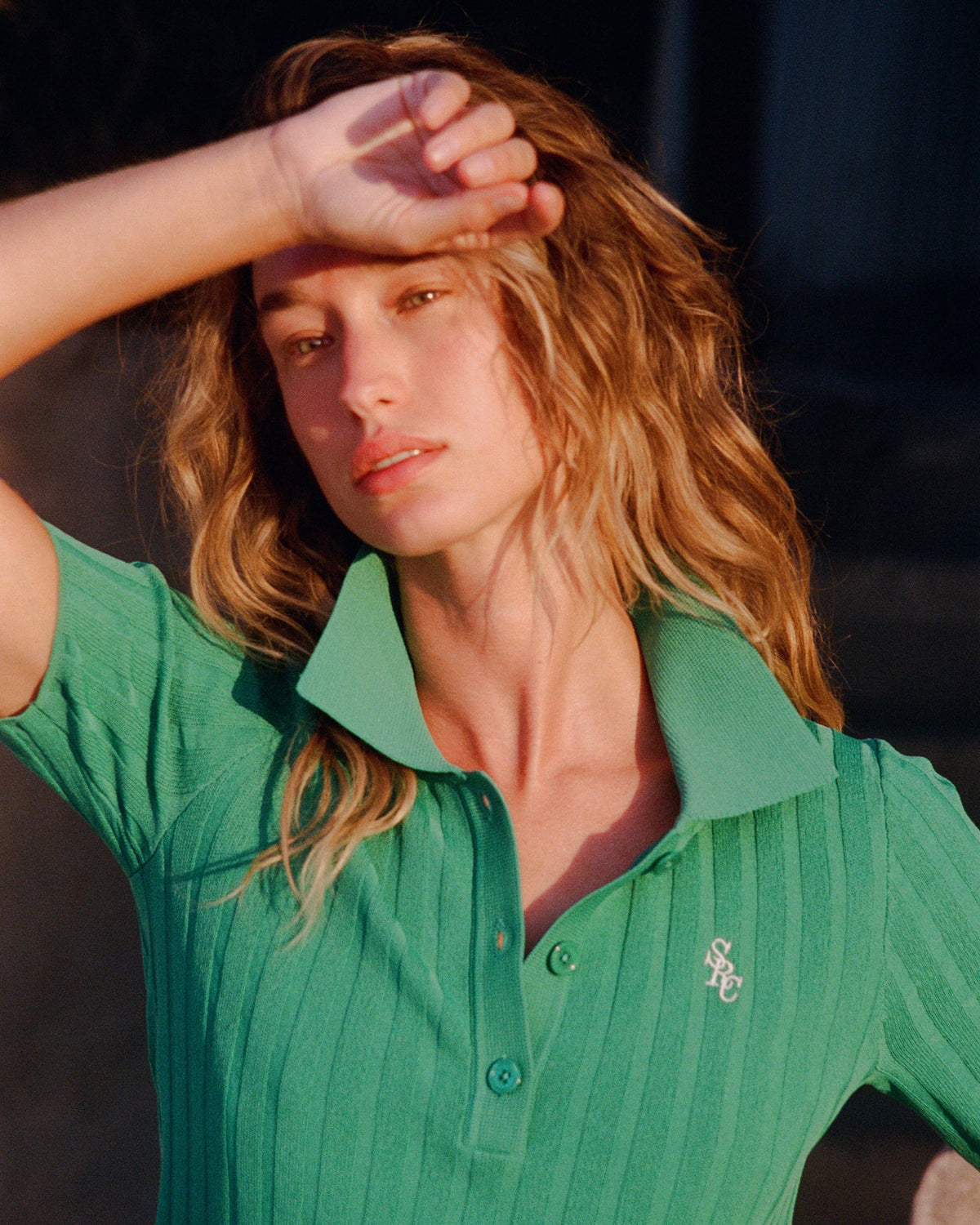 SRC Ribbed Polo - Spring Green
