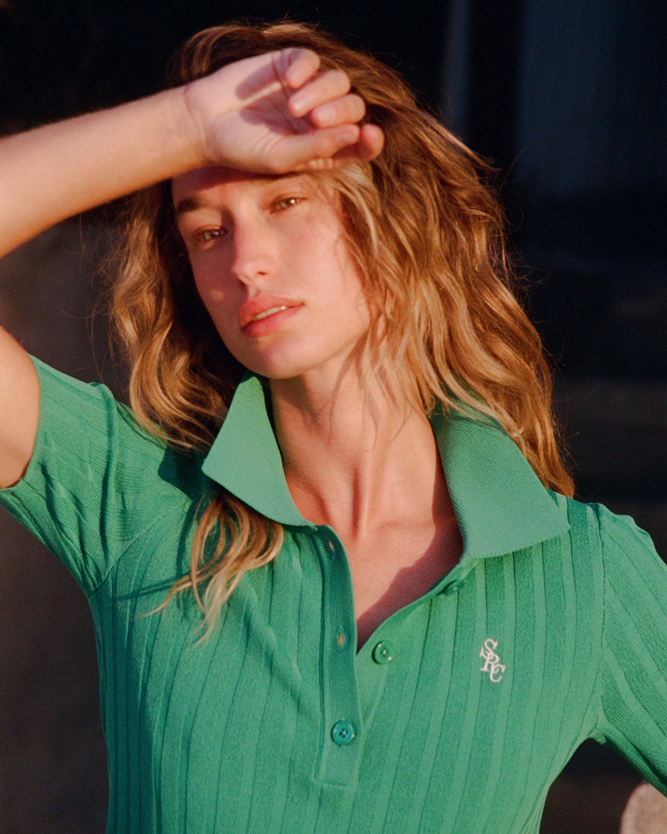 SRC Ribbed Polo - Spring Green